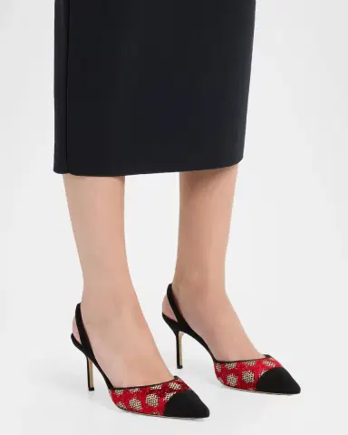 Manolo Blahnik 70mm Capsli Raffia and Suede Slingback Pumps | Thumbnail 2 Manolo Blahnik 70mm Capsli Raffia and Suede Slingback Pumps | Thumbnail 2