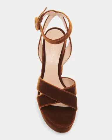 Gianvito Rossi Sabrina 70MM Platform Velvet Sandals | Thumbnail 4 Gianvito Rossi Sabrina 70MM Platform Velvet Sandals | Thumbnail 4