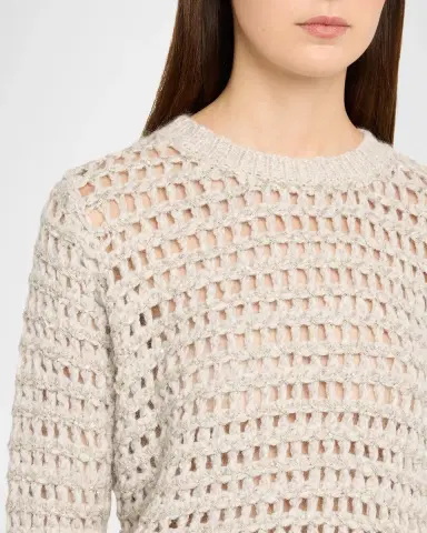 Brunello Cucinelli Glow Crochet Knit Crewneck Sweater | Thumbnail 5 Brunello Cucinelli Glow Crochet Knit Crewneck Sweater | Thumbnail 5