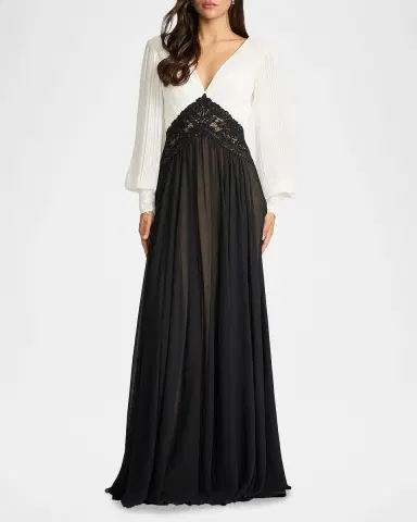 Tadashi Shoji Embroidered Two-Tone Georgette Gown | Thumbnail 2 Tadashi Shoji Embroidered Two-Tone Georgette Gown | Thumbnail 2