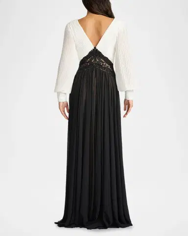 Tadashi Shoji Embroidered Two-Tone Georgette Gown | Thumbnail 3 Tadashi Shoji Embroidered Two-Tone Georgette Gown | Thumbnail 3