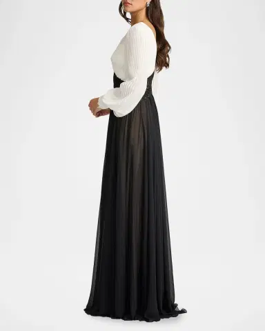 Tadashi Shoji Embroidered Two-Tone Georgette Gown | Thumbnail 5 Tadashi Shoji Embroidered Two-Tone Georgette Gown | Thumbnail 5