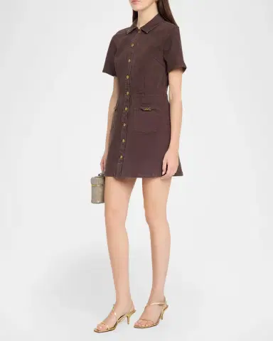 PAIGE Clementine Stretch Cotton Mini Dress | Thumbnail 3 PAIGE Clementine Stretch Cotton Mini Dress | Thumbnail 3