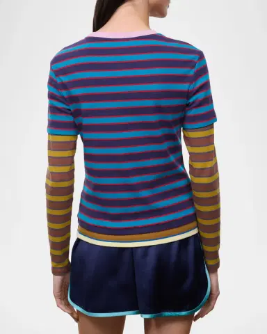 Staud Dillon Striped Stretch-Cotton Top | Thumbnail 3 Staud Dillon Striped Stretch-Cotton Top | Thumbnail 3