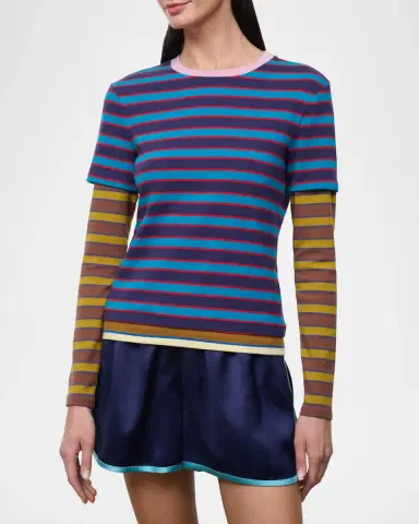 Staud Dillon Striped Stretch-Cotton Top | Thumbnail 4 Staud Dillon Striped Stretch-Cotton Top | Thumbnail 4