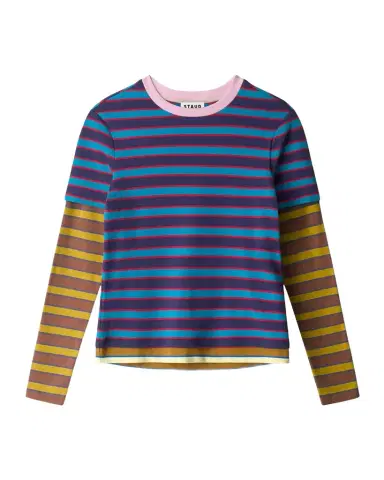 Staud Dillon Striped Stretch-Cotton Top | Thumbnail 1 Staud Dillon Striped Stretch-Cotton Top | Thumbnail 1