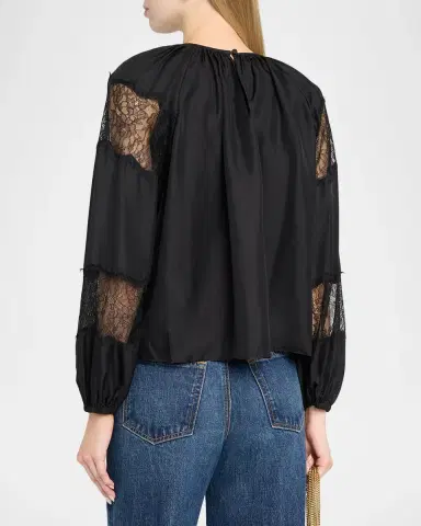 Ulla Johnson Bess Silk Long-Sleeve Blouse | Thumbnail 3 Ulla Johnson Bess Silk Long-Sleeve Blouse | Thumbnail 3