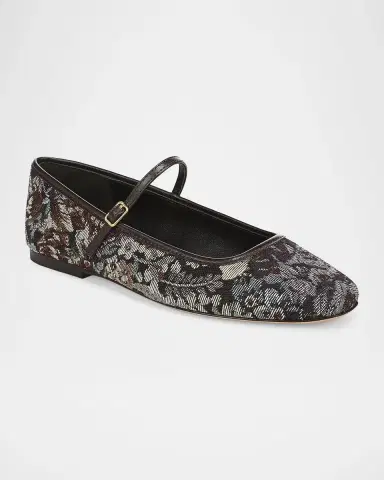 Veronica Beard Ellie Floral Tapestry Mary Jane Ballerina Flats | Thumbnail 2 Veronica Beard Ellie Floral Tapestry Mary Jane Ballerina Flats | Thumbnail 2