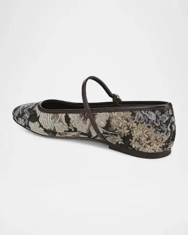 Veronica Beard Ellie Floral Tapestry Mary Jane Ballerina Flats | Thumbnail 3 Veronica Beard Ellie Floral Tapestry Mary Jane Ballerina Flats | Thumbnail 3