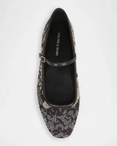 Veronica Beard Ellie Floral Tapestry Mary Jane Ballerina Flats | Thumbnail 4 Veronica Beard Ellie Floral Tapestry Mary Jane Ballerina Flats | Thumbnail 4