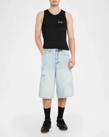 RTA Men's Gustavo Denim Shorts | Thumbnail 2 RTA Men's Gustavo Denim Shorts | Thumbnail 2
