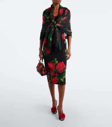 Dolce & Gabbana Floral silk scarf | Thumbnail 4 Dolce & Gabbana Floral silk scarf | Thumbnail 4