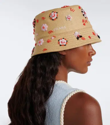 Prada Embroidered canvas bucket hat | Thumbnail 4 Prada Embroidered canvas bucket hat | Thumbnail 4