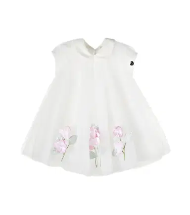 Monnalisa Baby floral-appliqué dress | Thumbnail 1 Monnalisa Baby floral-appliqué dress | Thumbnail 1