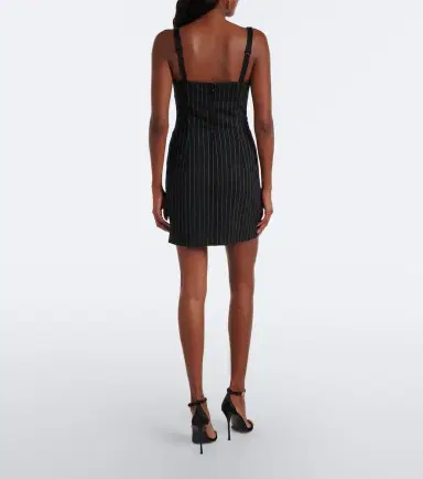 Dolce & Gabbana Pinstriped wool and silk-blend bustier dress | Thumbnail 5 Dolce & Gabbana Pinstriped wool and silk-blend bustier dress | Thumbnail 5
