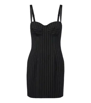 Dolce & Gabbana Pinstriped wool and silk-blend bustier dress | Thumbnail 1 Dolce & Gabbana Pinstriped wool and silk-blend bustier dress | Thumbnail 1