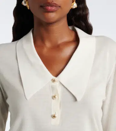 Dolce & Gabbana Embellished cashmere-blend polo sweater | Thumbnail 3 Dolce & Gabbana Embellished cashmere-blend polo sweater | Thumbnail 3