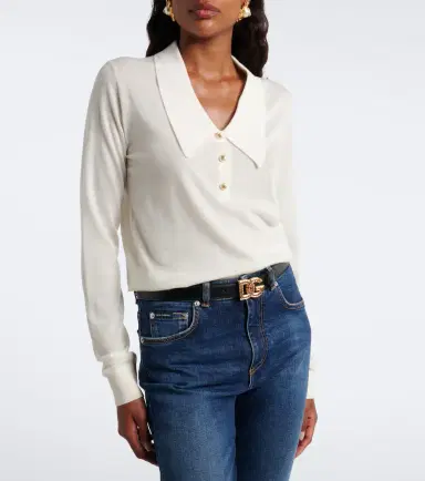 Dolce & Gabbana Embellished cashmere-blend polo sweater | Thumbnail 4 Dolce & Gabbana Embellished cashmere-blend polo sweater | Thumbnail 4