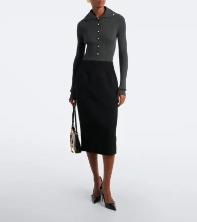 Dolce & Gabbana Embellished ribbed-knit wool cardigan | Thumbnail 2 Dolce & Gabbana Embellished ribbed-knit wool cardigan | Thumbnail 2