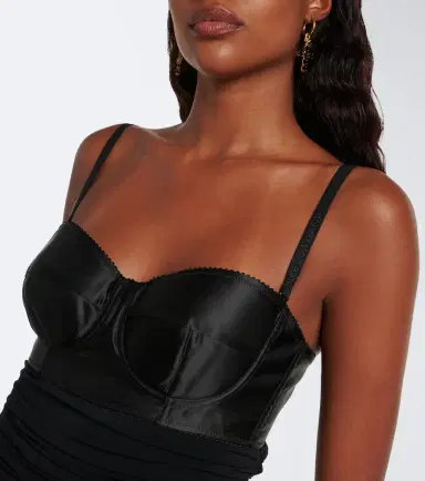 Dolce & Gabbana Ruched satin minidress | Thumbnail 3 Dolce & Gabbana Ruched satin minidress | Thumbnail 3