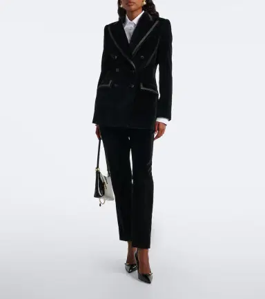 Dolce & Gabbana Cotton and silk-blend velvet slim pants | Thumbnail 3 Dolce & Gabbana Cotton and silk-blend velvet slim pants | Thumbnail 3