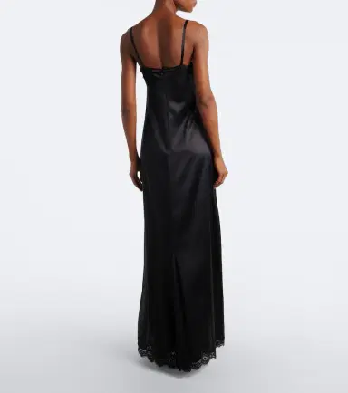 Dolce & Gabbana Lace-trimmed silk and cotton-blend gown | Thumbnail 2 Dolce & Gabbana Lace-trimmed silk and cotton-blend gown | Thumbnail 2