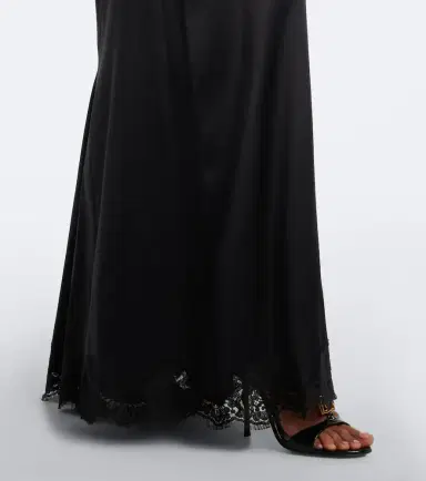 Dolce & Gabbana Lace-trimmed silk and cotton-blend gown | Thumbnail 3 Dolce & Gabbana Lace-trimmed silk and cotton-blend gown | Thumbnail 3