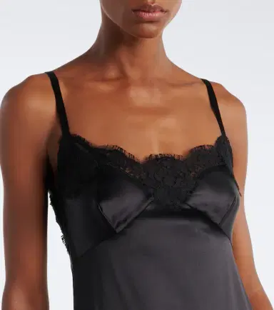Dolce & Gabbana Lace-trimmed silk and cotton-blend gown | Thumbnail 4 Dolce & Gabbana Lace-trimmed silk and cotton-blend gown | Thumbnail 4