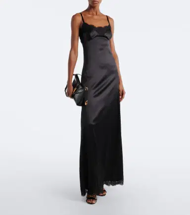 Dolce & Gabbana Lace-trimmed silk and cotton-blend gown | Thumbnail 5 Dolce & Gabbana Lace-trimmed silk and cotton-blend gown | Thumbnail 5