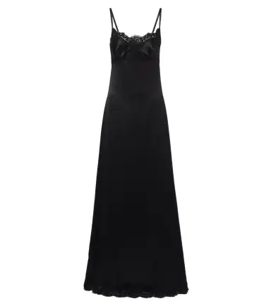 Dolce & Gabbana Lace-trimmed silk and cotton-blend gown | Thumbnail 1 Dolce & Gabbana Lace-trimmed silk and cotton-blend gown | Thumbnail 1