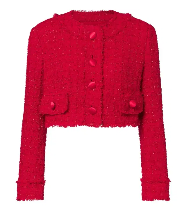 Cropped cotton-blend tweed jacket Cropped cotton-blend tweed jacket