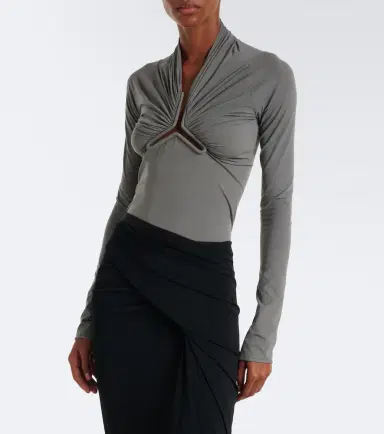 Rick Owens Allanah gathered jersey top | Thumbnail 3 Rick Owens Allanah gathered jersey top | Thumbnail 3