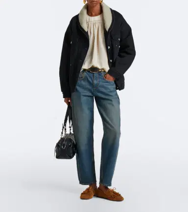 Isabel Marant Pimia fleece-trimmed denim jacket | Thumbnail 5 Isabel Marant Pimia fleece-trimmed denim jacket | Thumbnail 5