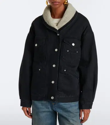 Isabel Marant Pimia fleece-trimmed denim jacket | Thumbnail 7 Isabel Marant Pimia fleece-trimmed denim jacket | Thumbnail 7