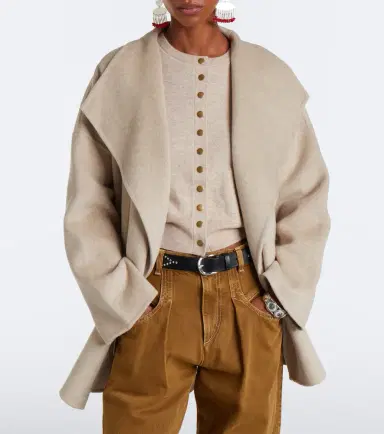 Isabel Marant Ceaton wool and cashmere wrap coat | Thumbnail 3 Isabel Marant Ceaton wool and cashmere wrap coat | Thumbnail 3
