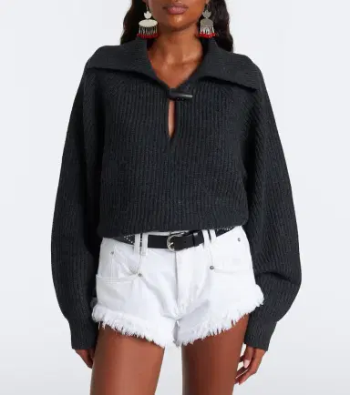 Isabel Marant Miranda wool and cashmere polo sweater | Thumbnail 4 Isabel Marant Miranda wool and cashmere polo sweater | Thumbnail 4