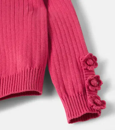 Emile et Ida Floral-appliqué ribbed-knit cotton sweater | Thumbnail 2 Emile et Ida Floral-appliqué ribbed-knit cotton sweater | Thumbnail 2