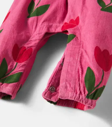 Emile et Ida Baby floral cotton corduroy onesie | Thumbnail 2 Emile et Ida Baby floral cotton corduroy onesie | Thumbnail 2