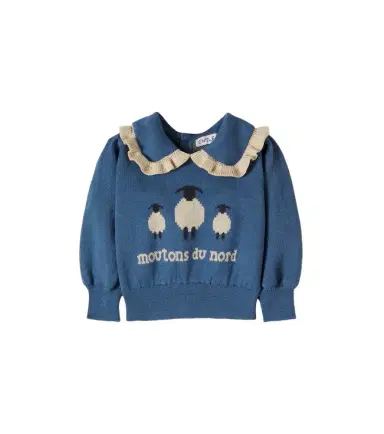 Emile et Ida Baby ruffled cotton jacquard sweater | Thumbnail 1 Emile et Ida Baby ruffled cotton jacquard sweater | Thumbnail 1