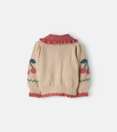 Emile et Ida Baby intarsia ruffled cardigan | Thumbnail 3 Emile et Ida Baby intarsia ruffled cardigan | Thumbnail 3