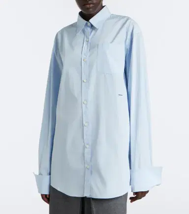 Prada Tie-neck cotton poplin shirt | Thumbnail 3 Prada Tie-neck cotton poplin shirt | Thumbnail 3