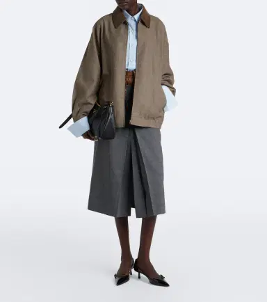 Prada Layered pleated wool midi skirt | Thumbnail 2 Prada Layered pleated wool midi skirt | Thumbnail 2