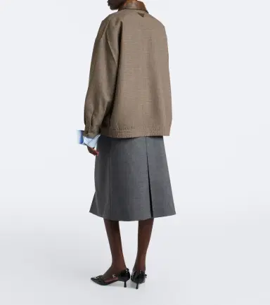 Prada Layered pleated wool midi skirt | Thumbnail 4 Prada Layered pleated wool midi skirt | Thumbnail 4