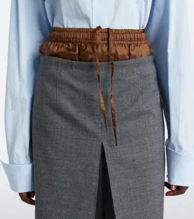 Prada Layered pleated wool midi skirt | Thumbnail 5 Prada Layered pleated wool midi skirt | Thumbnail 5