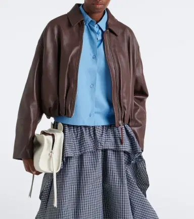 Loewe Draped leather jacket | Thumbnail 7 Loewe Draped leather jacket | Thumbnail 7