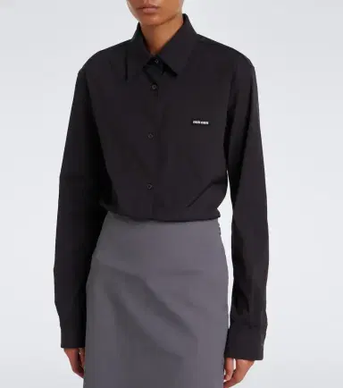 Miu Miu Cotton-blend poplin shirt | Thumbnail 3 Miu Miu Cotton-blend poplin shirt | Thumbnail 3