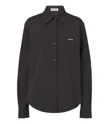 Miu Miu Cotton-blend poplin shirt | Thumbnail 1 Miu Miu Cotton-blend poplin shirt | Thumbnail 1