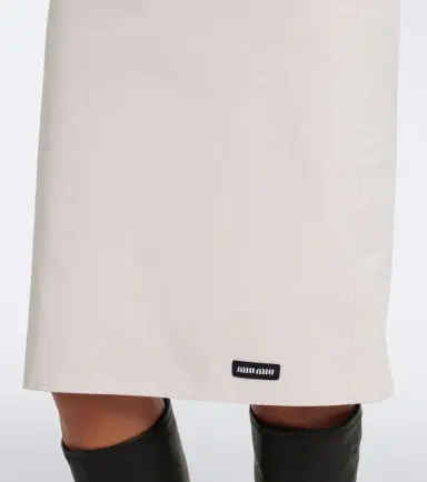 Miu Miu Cotton-blend poplin pencil skirt | Thumbnail 6 Miu Miu Cotton-blend poplin pencil skirt | Thumbnail 6