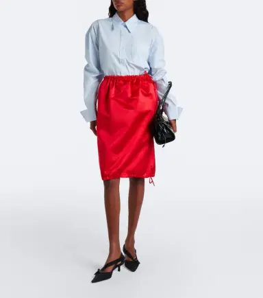 Prada Silk satin midi skirt | Thumbnail 4 Prada Silk satin midi skirt | Thumbnail 4