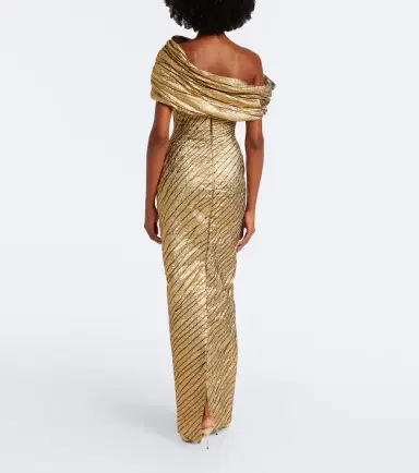 Marmar Halim Striped asymmetric brocade bustier gown | Thumbnail 2 Marmar Halim Striped asymmetric brocade bustier gown | Thumbnail 2